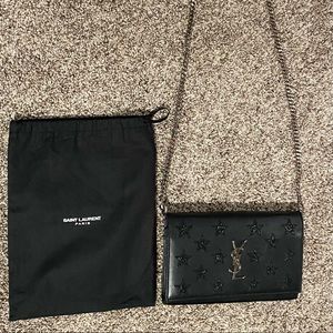 Yves Saint Laurent Kate Leather Star Clutch Crossbody Bag